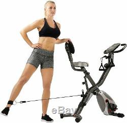 Sunny Health & Fitness Foldabl Semi Recumbent Magnetic Upright Exercise Bike LCD