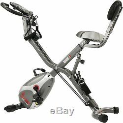 Sunny Health & Fitness Foldabl Semi Recumbent Magnetic Upright Exercise Bike LCD