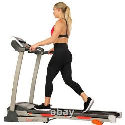 Sunny Health and Fitness Folding Treadmill withDevice Holder, Shock Absorption