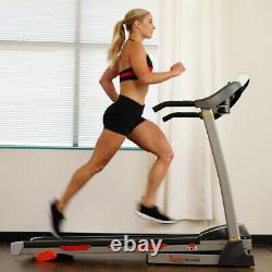 Sunny Health and Fitness Folding Treadmill withDevice Holder, Shock Absorption