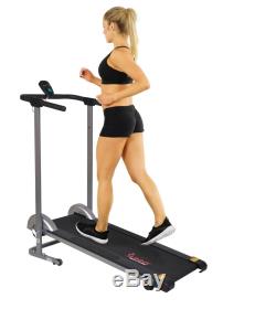 Sunny Health and Fitness SF-T1407M Manual Compact Walking Treadmill LCD Monitor