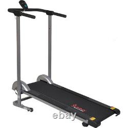 Sunny Health and Fitness SF-T1407M Manual Compact Walking Treadmill with LCD Mon