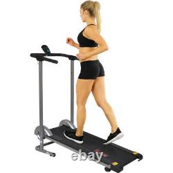 Sunny Health and Fitness SF-T1407M Manual Compact Walking Treadmill with LCD Mon