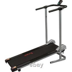 Sunny Health and Fitness SF-T1407M Manual Compact Walking Treadmill with LCD Mon