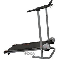 Sunny Health and Fitness SF-T1407M Manual Compact Walking Treadmill with LCD Mon