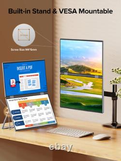 UPERFECT 15.6 Portable FHD Monitor Foldable Stackable for Dual Display Needs