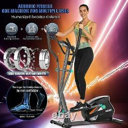 Upgraded Magnetic Elliptical Exercise Fitness Training Machine Cardio Mute Quiet