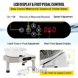 VEVOR Electric Pottery Wheel 9.8 Turntable Ceramic LCD Display Foot Pedal 350W
