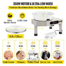 VEVOR Electric Pottery Wheel 9.8 Turntable Ceramic LCD Display Foot Pedal 350W