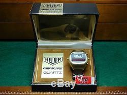 Vintage Heuer Chronosplit III LCD/LED Gold Filled Leather Strap Model R 100 725